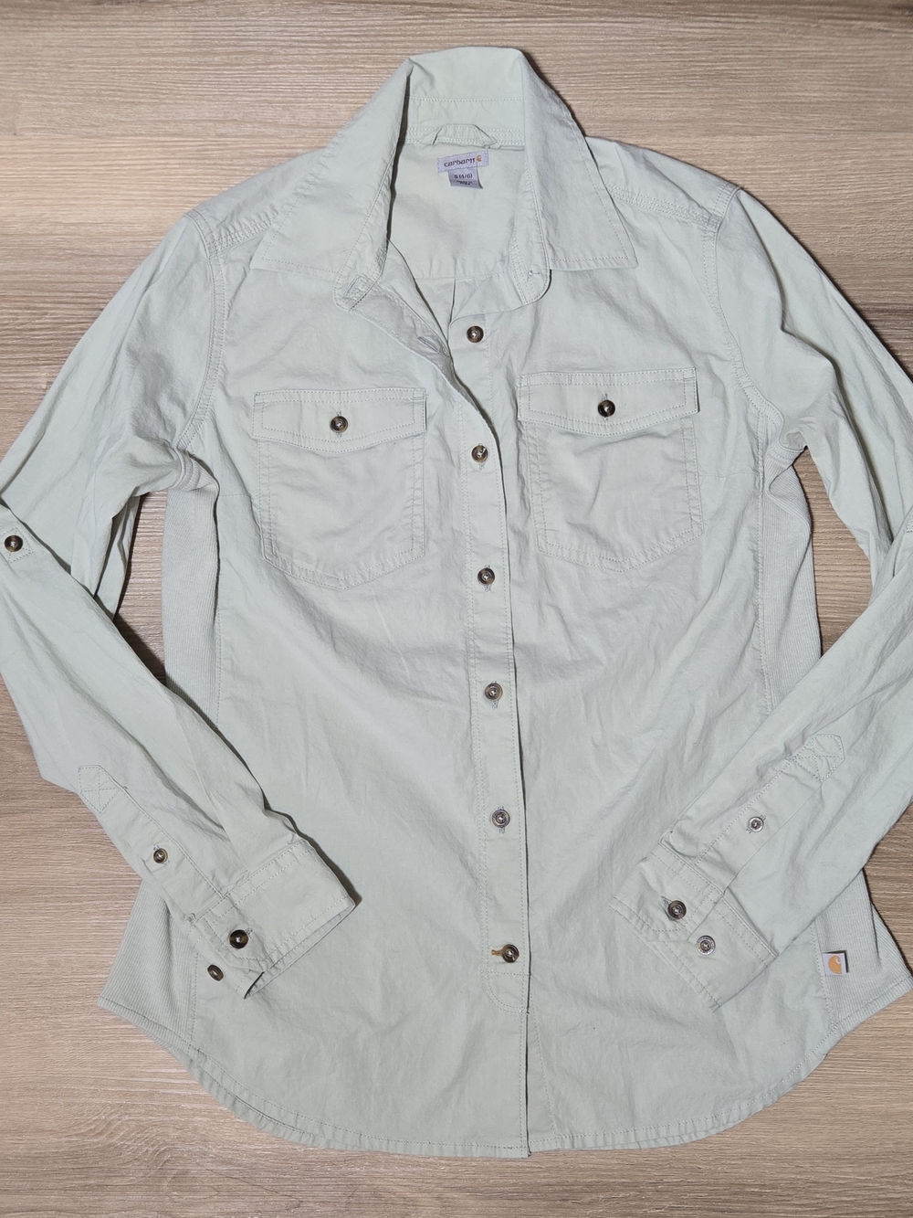 Carhartt Women's Button-Down Shirt in Light Khaki